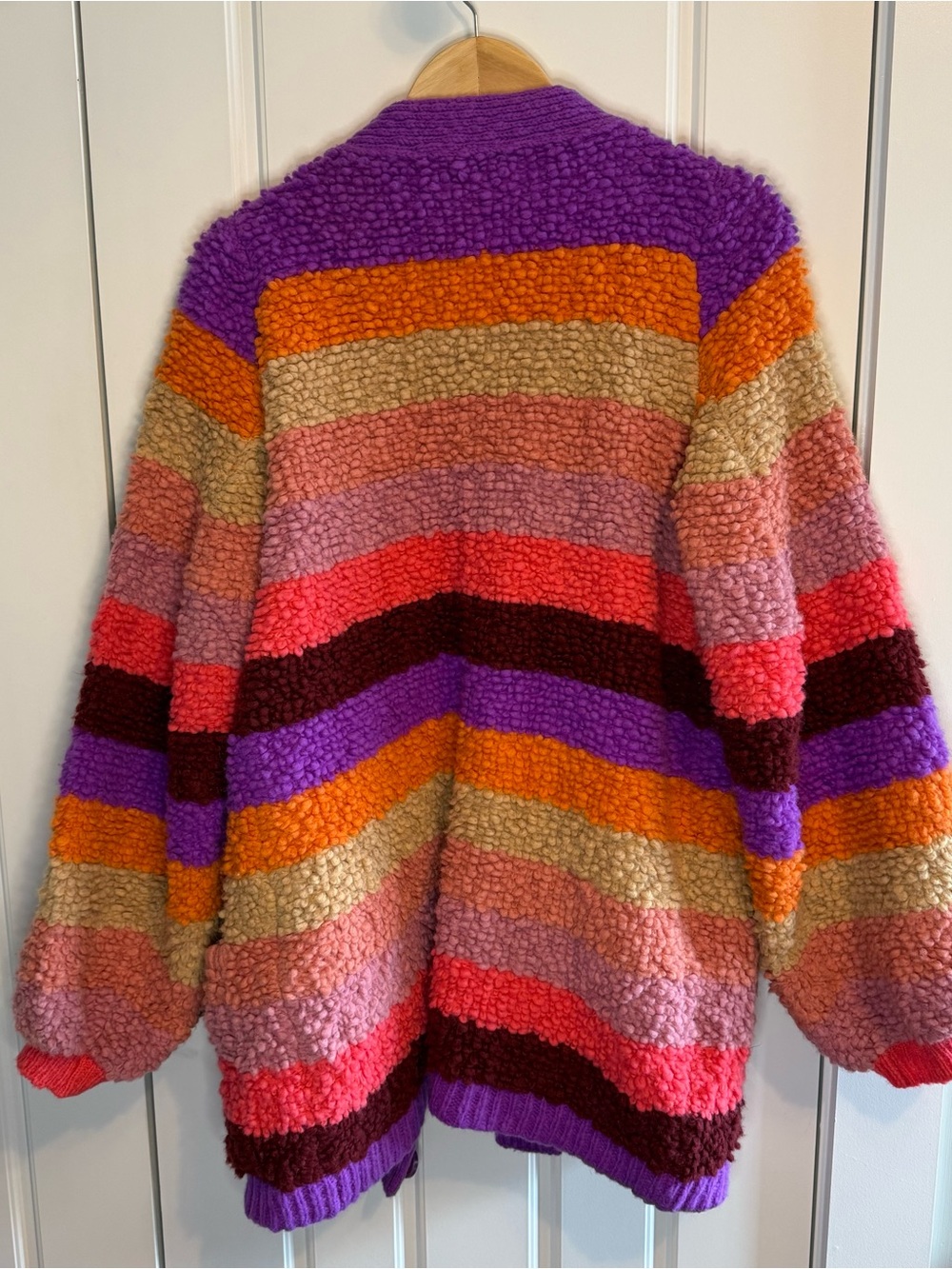Sonia Rykiel Multicolor Striped Bouclé Cardigan - Picture 2 of 9